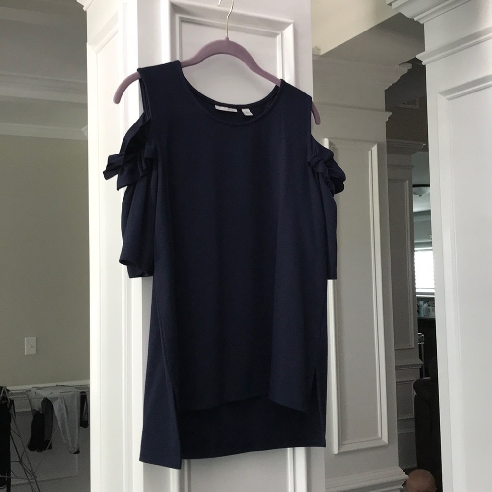 Halogen cold shoulder navy top
